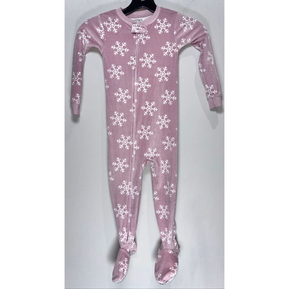 Carter’s snowflake zip up pajamas size 3T